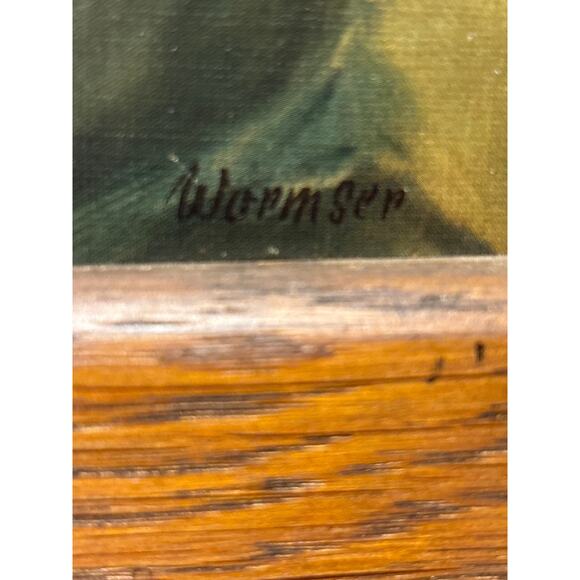 Vintage Monk Wine Art Rustic Wood Framed Painting - Picture 9 of 9